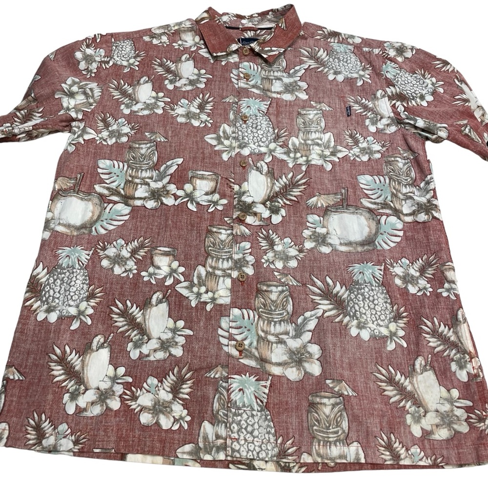 O'NEILL Men's L Red MIXOLOGY Hawaiian Aloha Pineapple Coconut Piña Colada Beach